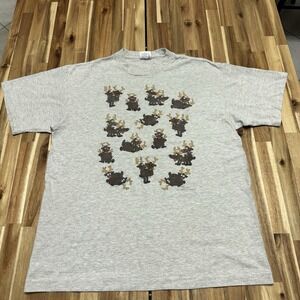 Vintage‎ Sex Position Shirt Mens XL Gray Reindeer Double Sided Funny Comedy 90s